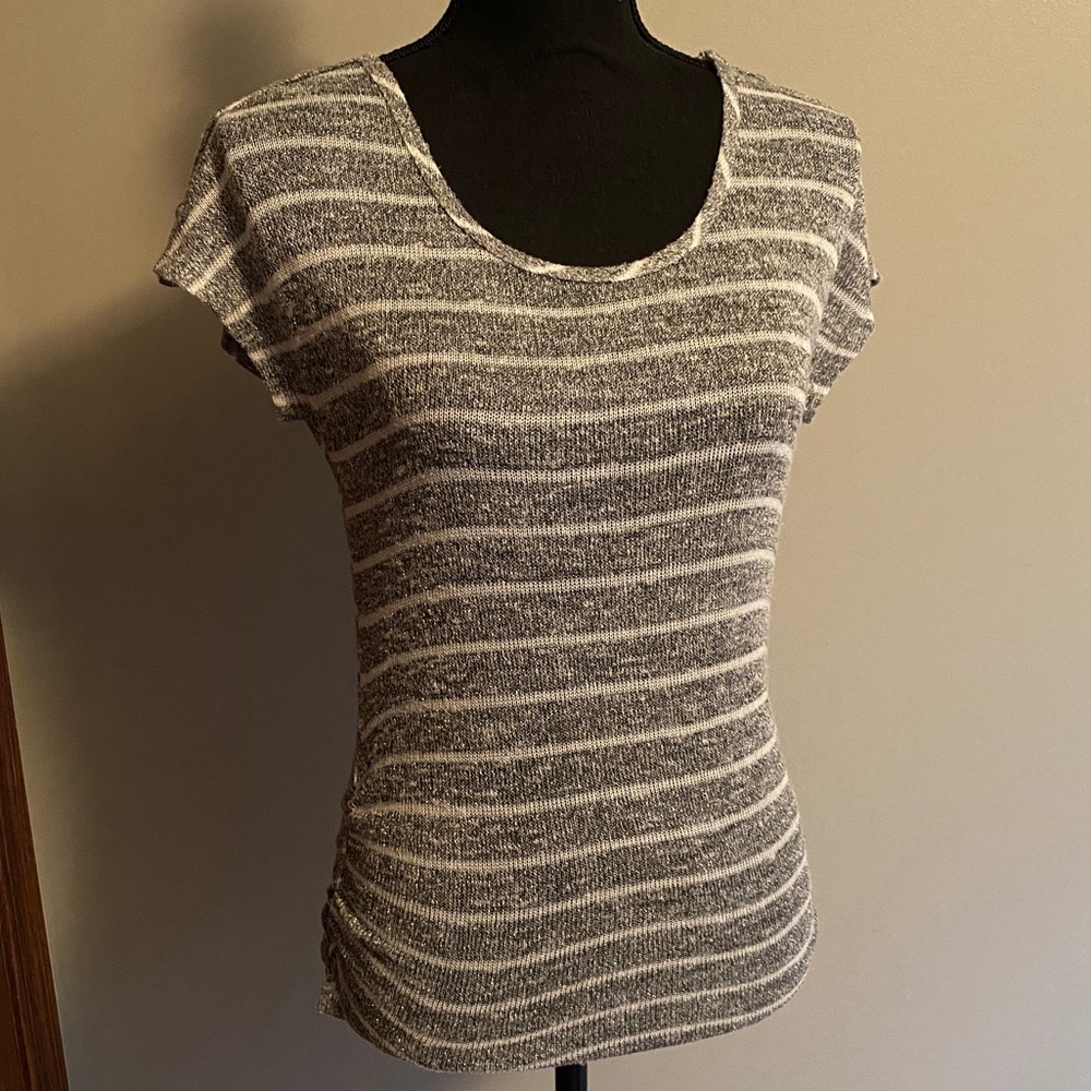 Pink Rose Striped Sweater